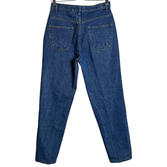 Nevada Vintage High Rise Tapered Leg Rigid Denim Dark Blue Wash Jeans 12 - Picture 2 of 15